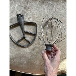 KitchenAid Mixer Attachment Professional 600 Flat Beater Paddle 6 Qt & Whisk